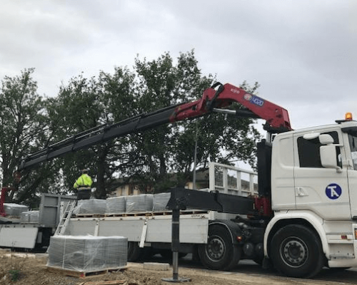 Arrestat, camion, grue